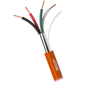 18AWG 4 conductor 7 strand bare copper wire, plenum rated PVC insulation, shielded, with an overall plenum rated PVC jacket