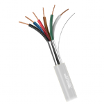 18 AWG 6 conductor 7 strand bare copper wire, plenum rated PVC insulation, shielded, with an overall plenum rated PVC jacket